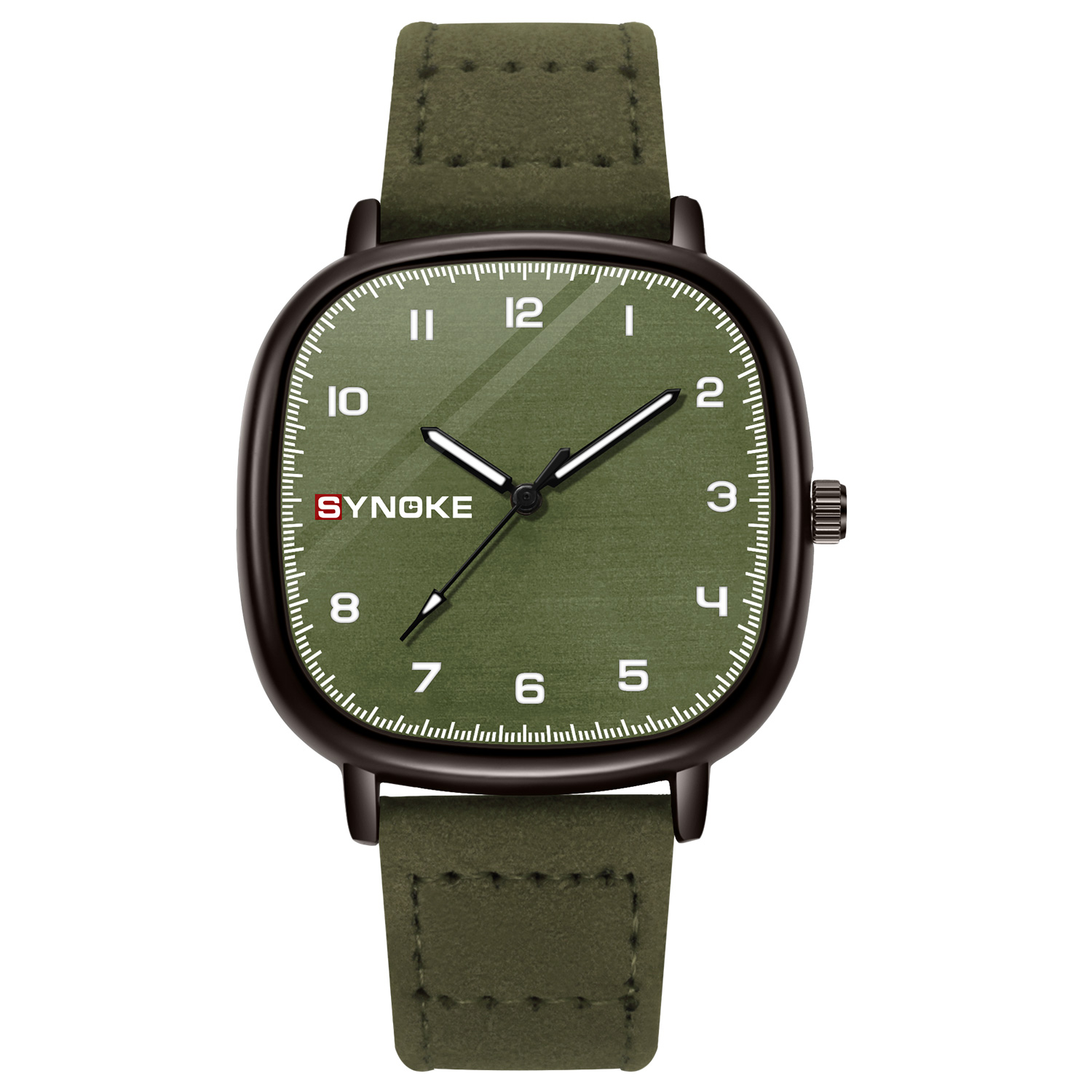 Leather Watch Band Men - 男性用腕時計 SYNOKE トップブランドの合金ケースとレザーストラップは中高年の方に適しています