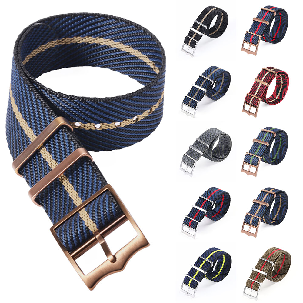 Nato Strap Nylon - ナイロンキャンバス時計バンドチューダーミリタリープレミアムリストバンドブロンズバックル生地ストラップ 20 ミリメートル 22 ミリメートルスポーツソフトユニバーサルブレスレット