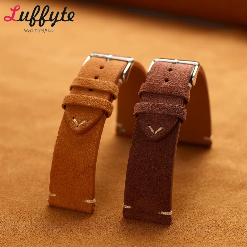 ヴィンテージスエード本革時計ストラップ 18 ミリメートル  - Suede Strap Watch のレビューと価格