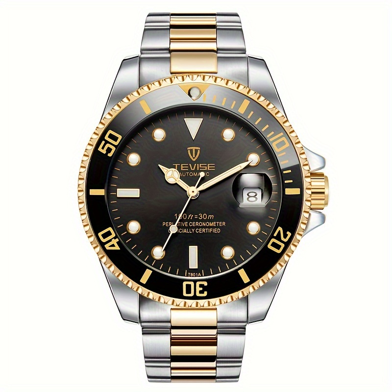 Tevise-男性用機械式腕時計、ステンレス鋼、さまざまな色 - Rolex Watch Submariner のレビューと価格
