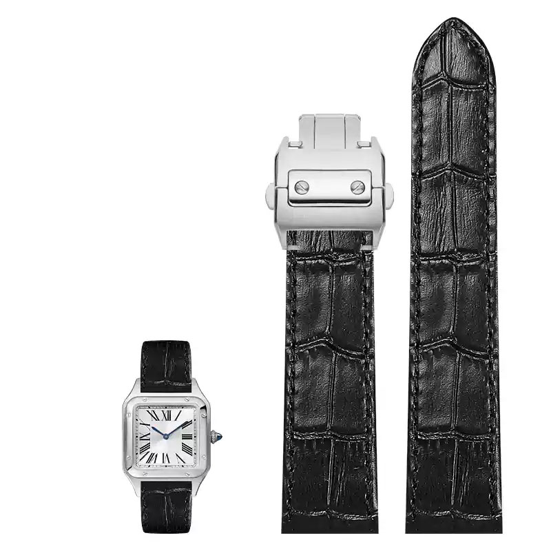 20 ミリメートル 23 ミリメートル本革時計ストラップカル - Cartier Watch Santos のレビューと価格