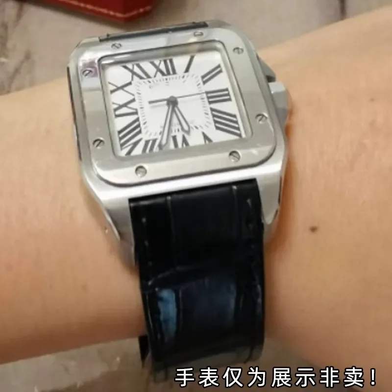 20 ミリメートル 23 ミリメートル本革時計ストラップカル - Cartier Watch Santos のレビューと価格
