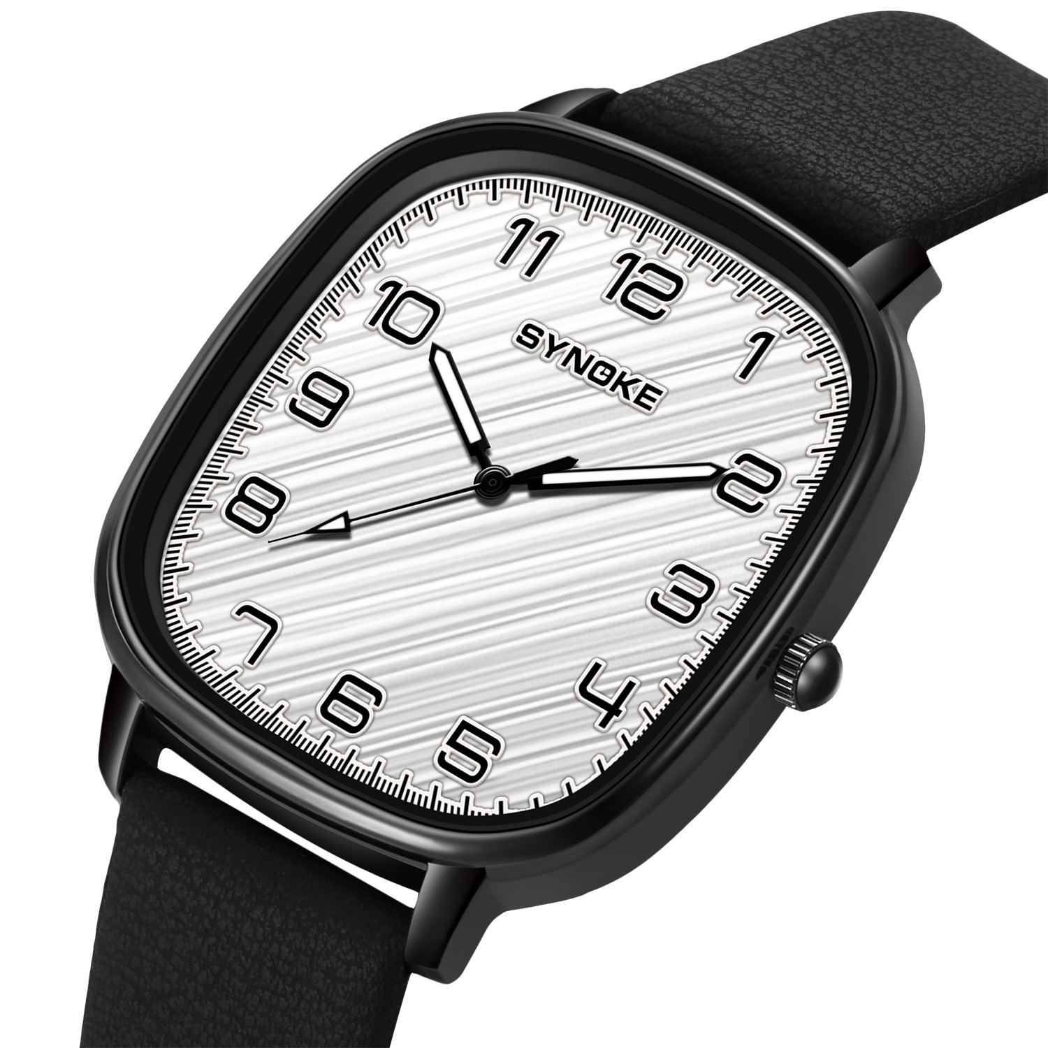 男性用腕時計 SYNOKE トップブランドの合金ケースとレザ - Leather Watch Band Men のレビューと価格