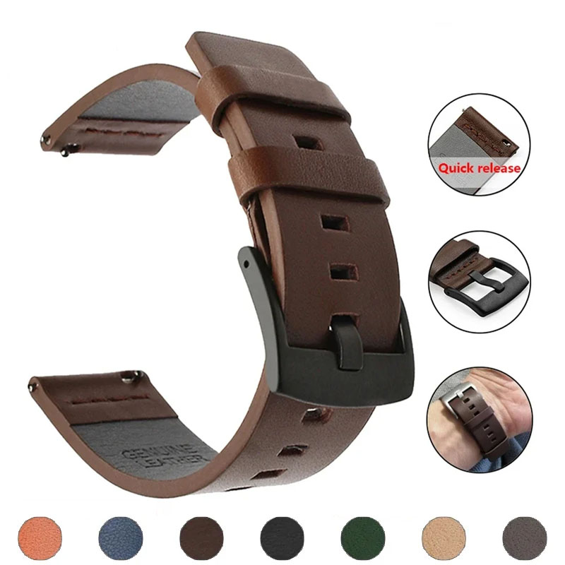 20 ミリメートル 22 ミリメートル時計バンドクイックリリ - Leather Strap Quick Release のレビューと価格